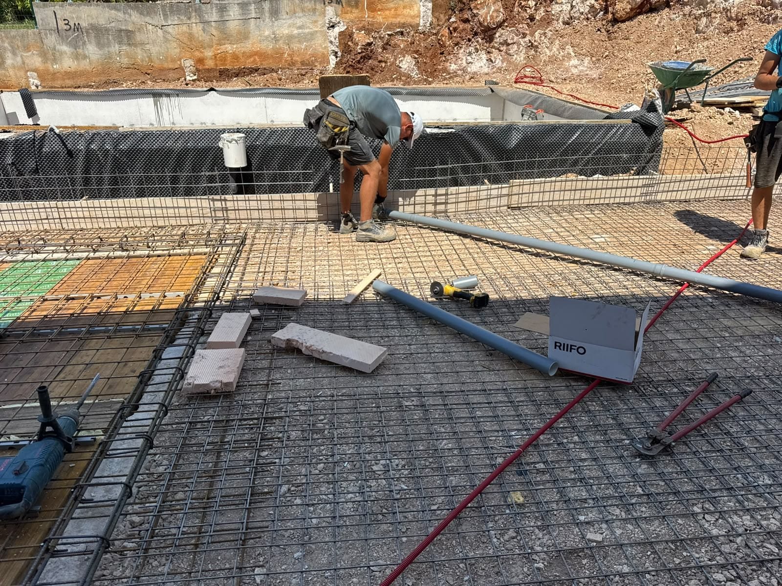 Obiteljska vila Čiovo — reinforcing the terrace slab